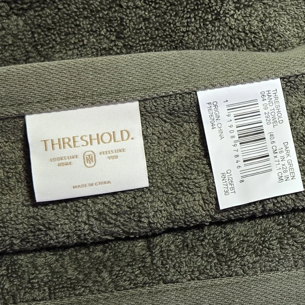 Threshold Olive Green Hand Towels